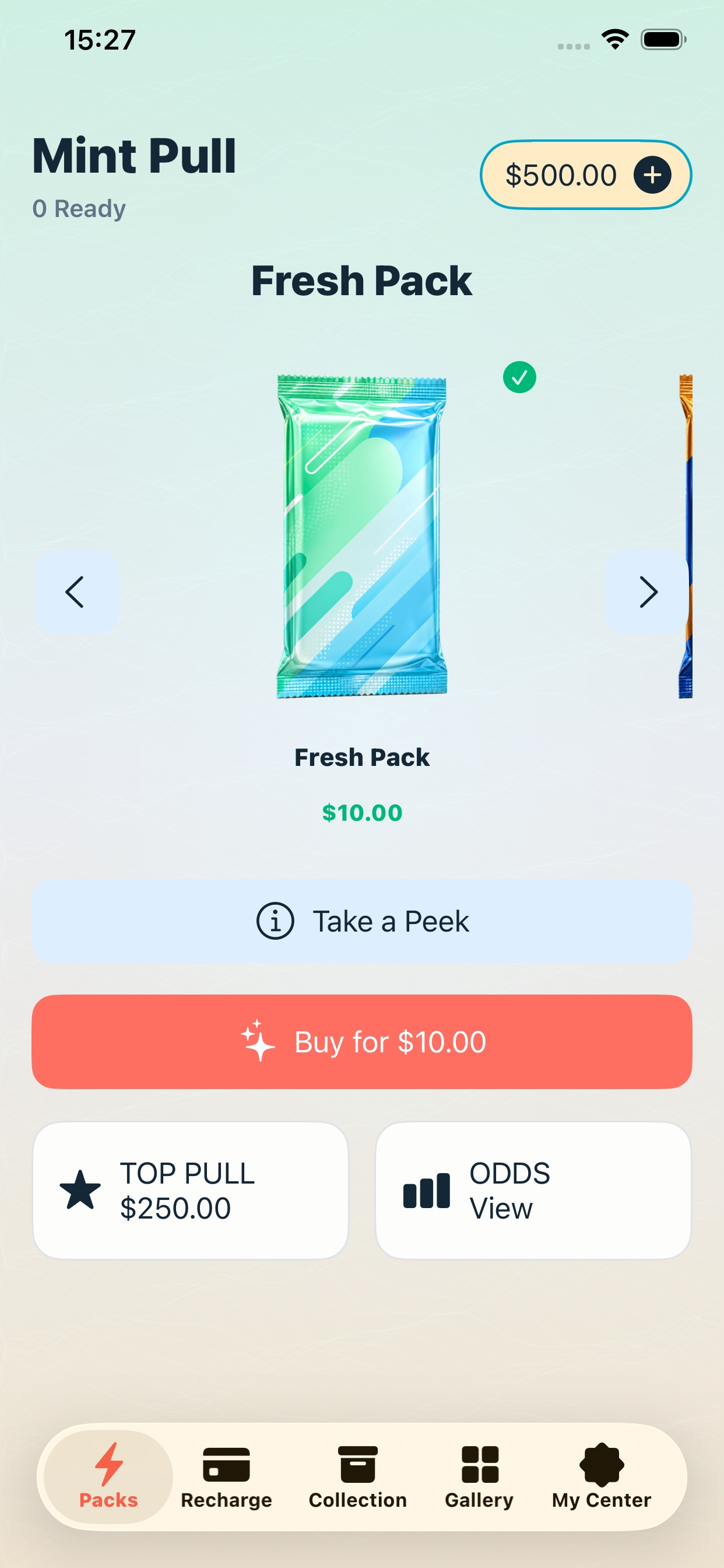 Packs Screen
